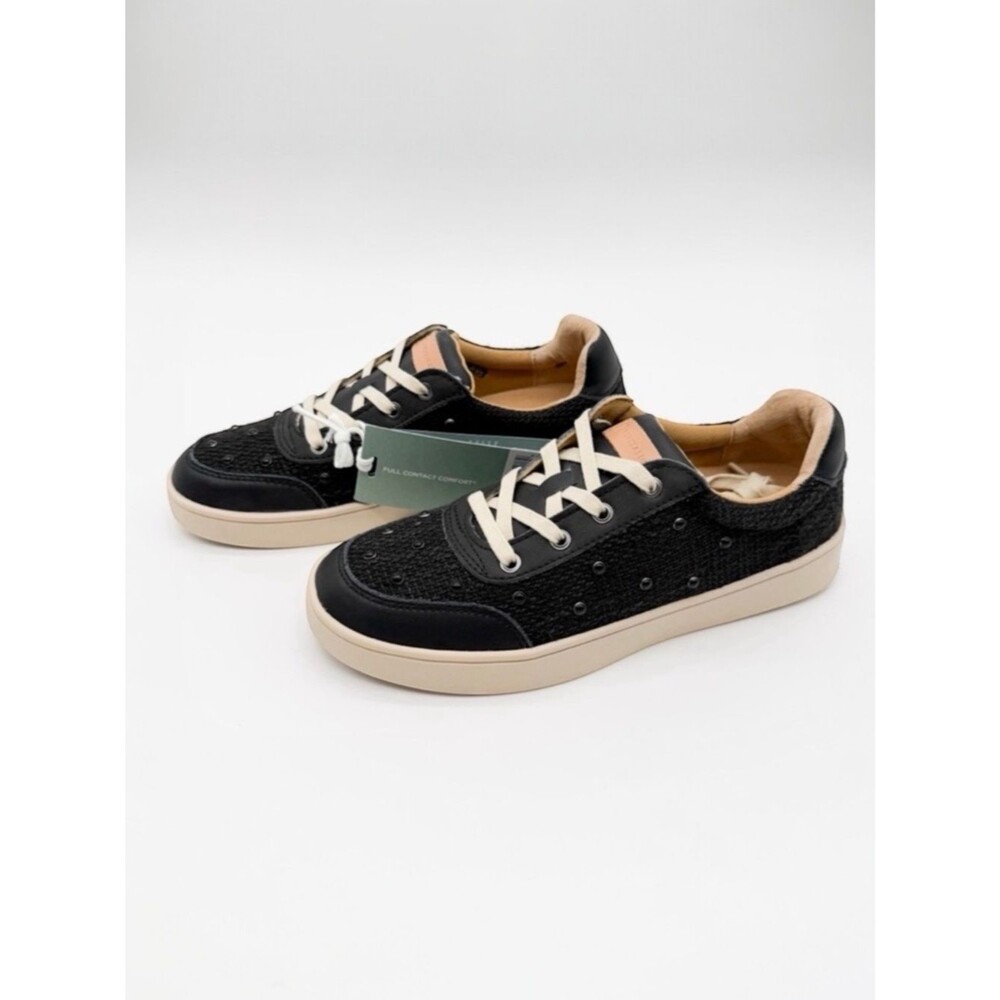 Revitalign Belmont Pearl Orthotic Lace Up Comfort Sneakers Black 7.5 Wide NEW